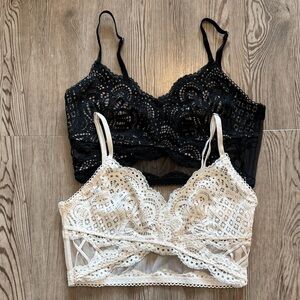 NWOT Bundle (2) VS Black and Cream Bralette Set